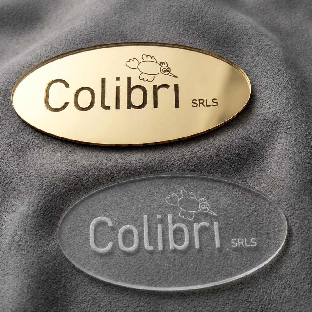 plexiglass incisione laser logo